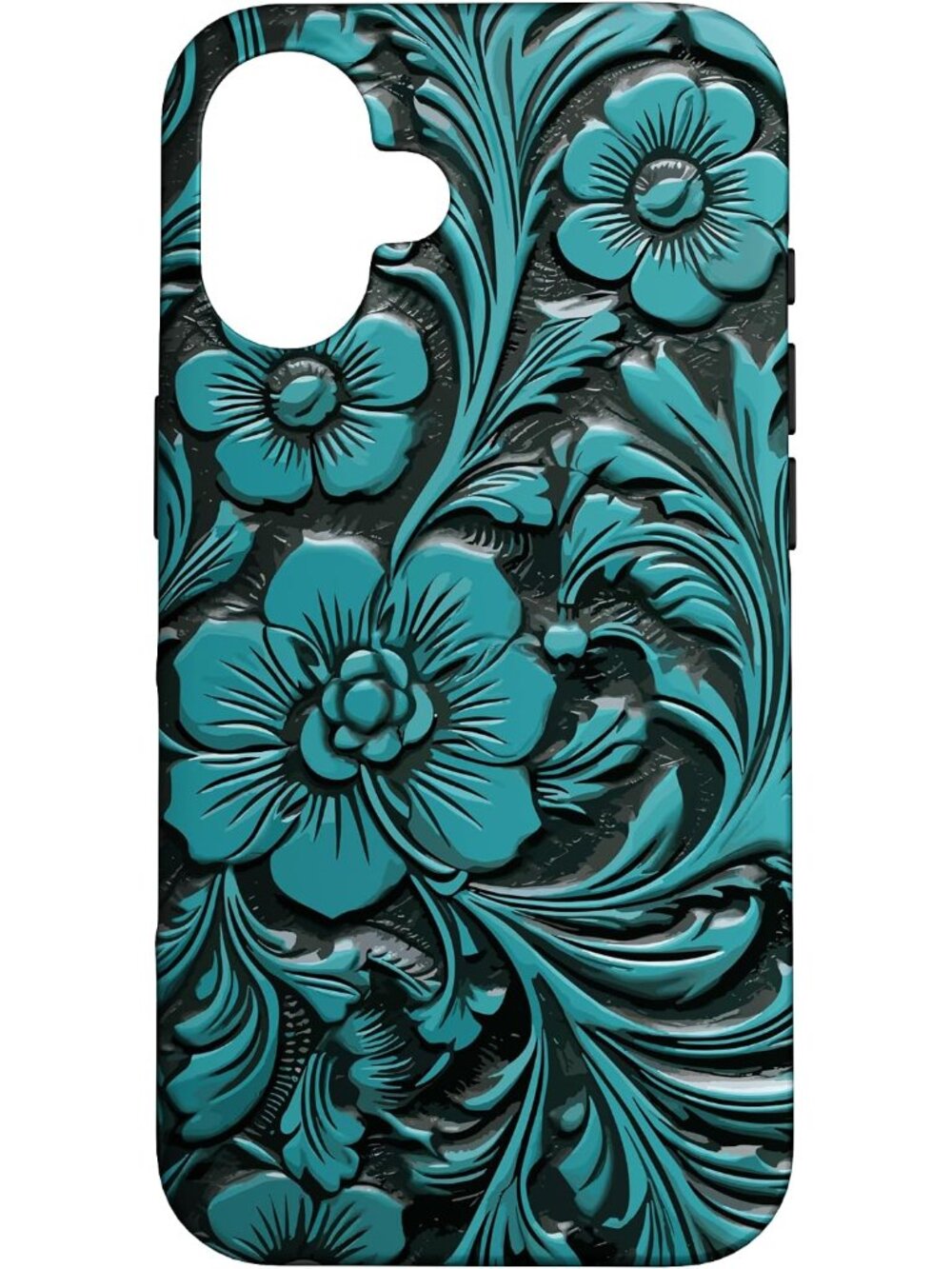 Western & Cowgirl, Country, Boho Floral, Turquoise Teal Case for